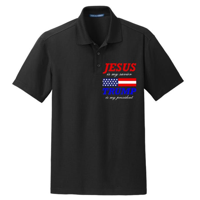 Jesus Savior Trump President Dry Zone Grid Polo