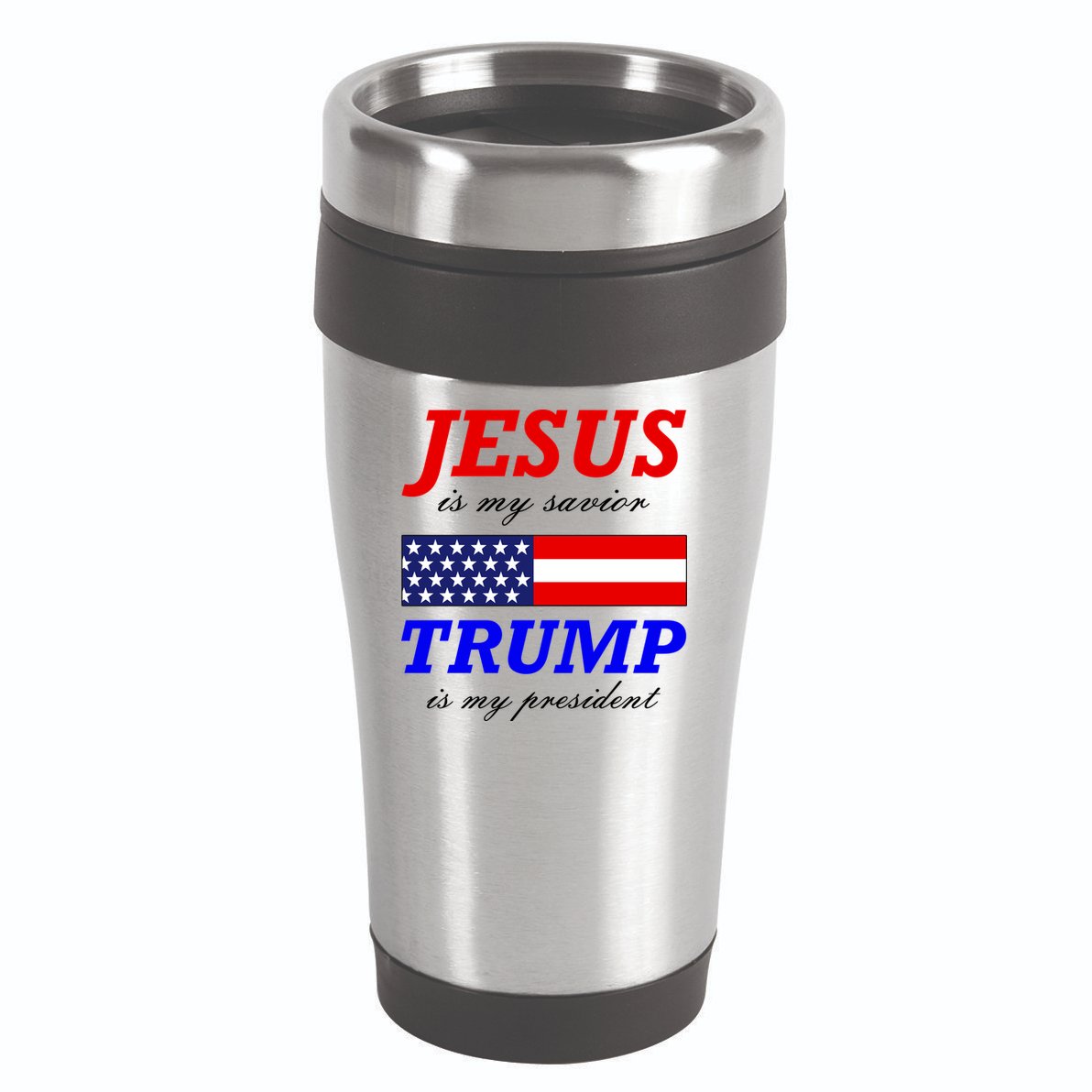 Jesus Savior Trump President 16oz Travel Tumbler