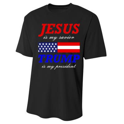 Jesus Savior Trump President Performance Sprint T-Shirt