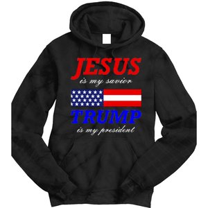 Jesus Savior Trump President Tie Dye Hoodie