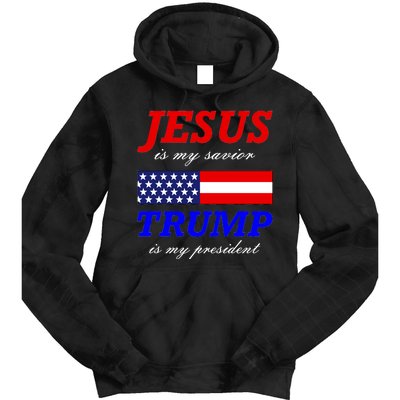 Jesus Savior Trump President Tie Dye Hoodie