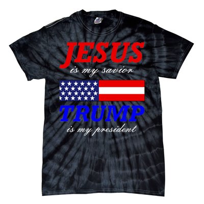 Jesus Savior Trump President Tie-Dye T-Shirt