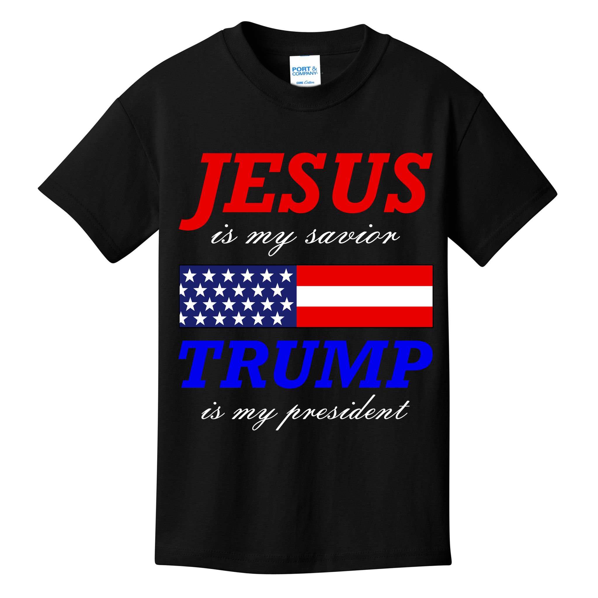 Jesus Savior Trump President Kids T-Shirt