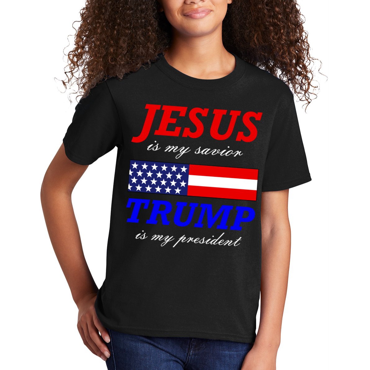 Jesus Savior Trump President Kids T-Shirt