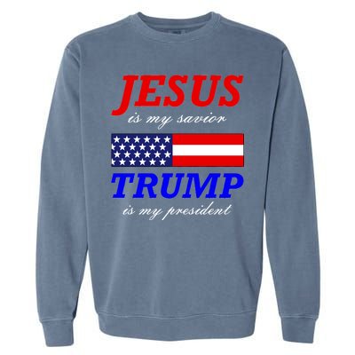 Jesus Savior Trump President Garment-Dyed Sweatshirt