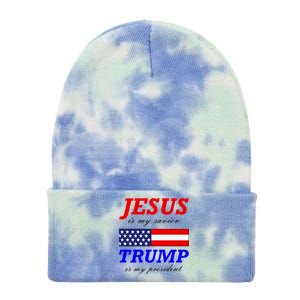 Jesus Savior Trump President Tie Dye 12in Knit Beanie