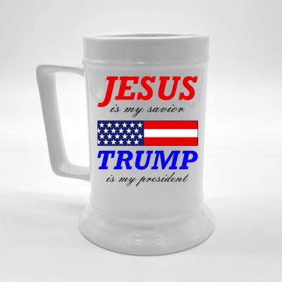 Jesus Savior Trump President Beer Stein