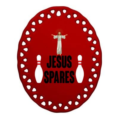 Jesus Spares Ceramic Oval Ornament