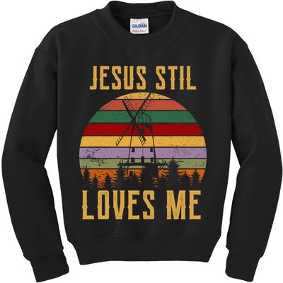 Jesus Still Loves Me Vintage Windmill Kids Sweatshirt