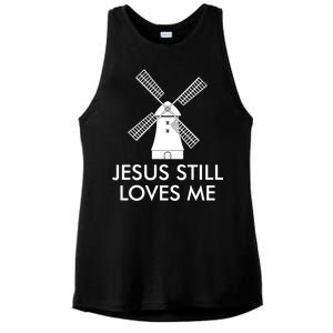 Jesus Still Loves Me Windmill Christian Ladies PosiCharge Tri-Blend Wicking Tank