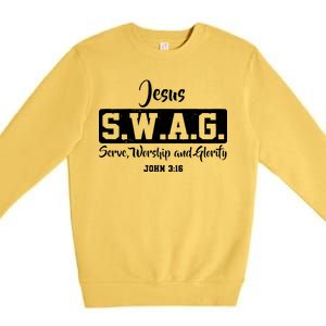 Jesus SWAG Serve Worship And Glorify John 3:16 Premium Crewneck Sweatshirt