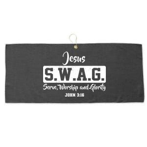 Jesus SWAG Serve Worship And Glorify John 3:16 Large Microfiber Waffle Golf Towel