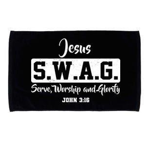 Jesus SWAG Serve Worship And Glorify John 3:16 Microfiber Hand Towel