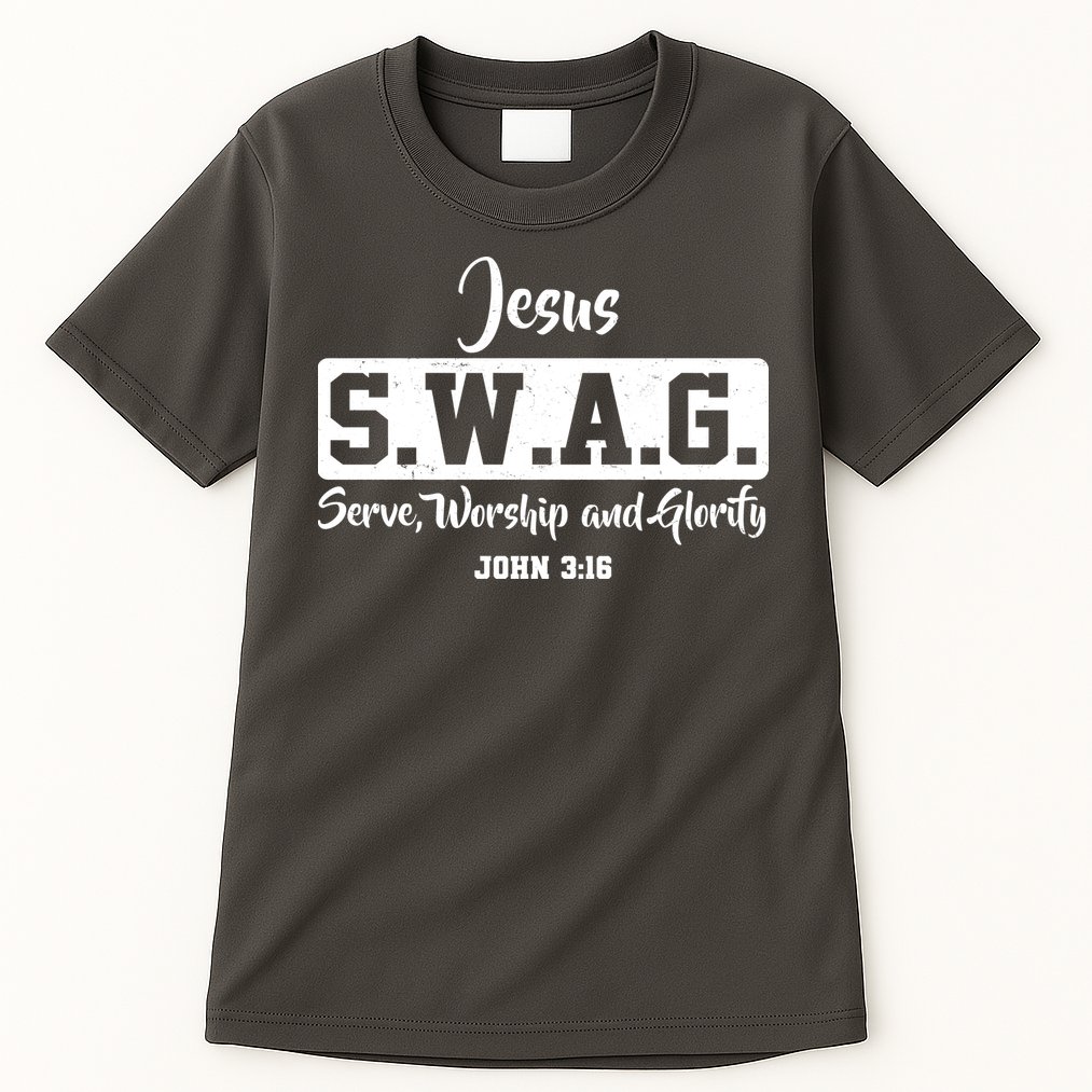 Jesus SWAG Serve Worship And Glorify John 3:16 Tall T-Shirt