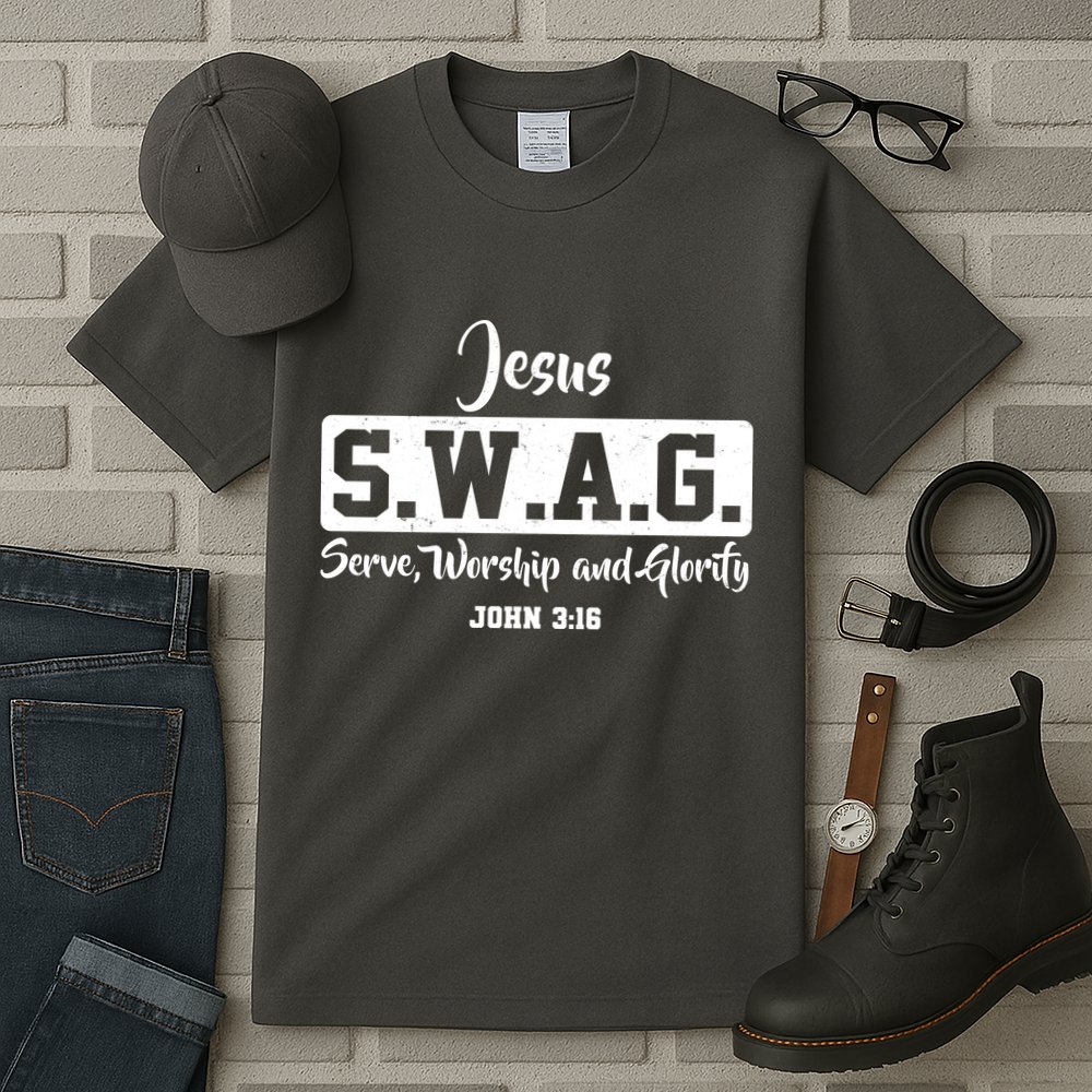 Jesus SWAG Serve Worship And Glorify John 3:16 Tall T-Shirt