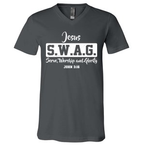 Jesus SWAG Serve Worship And Glorify John 3:16 V-Neck T-Shirt