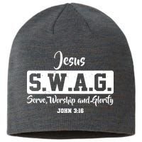 Jesus SWAG Serve Worship And Glorify John 3:16 Sustainable Beanie