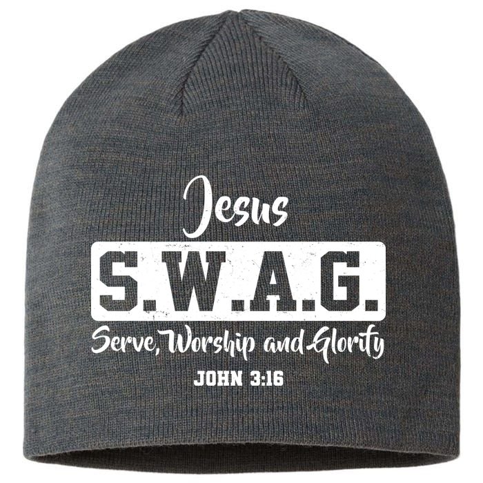 Jesus SWAG Serve Worship And Glorify John 3:16 Sustainable Beanie