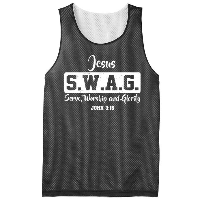 Jesus SWAG Serve Worship And Glorify John 3:16 Mesh Reversible Basketball Jersey Tank