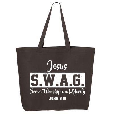 Jesus SWAG Serve Worship And Glorify John 3:16 25L Jumbo Tote