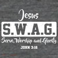 Jesus SWAG Serve Worship And Glorify John 3:16 25L Jumbo Tote