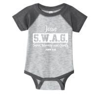 Jesus SWAG Serve Worship And Glorify John 3:16 Infant Baby Jersey Bodysuit