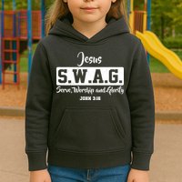 Jesus SWAG Serve Worship And Glorify John 3:16 Kids Hoodie