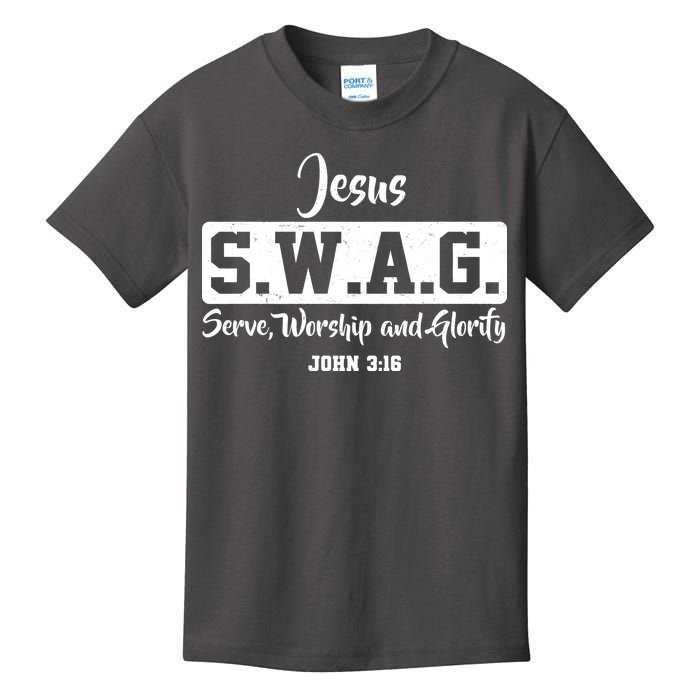 Jesus SWAG Serve Worship And Glorify John 3:16 Kids T-Shirt