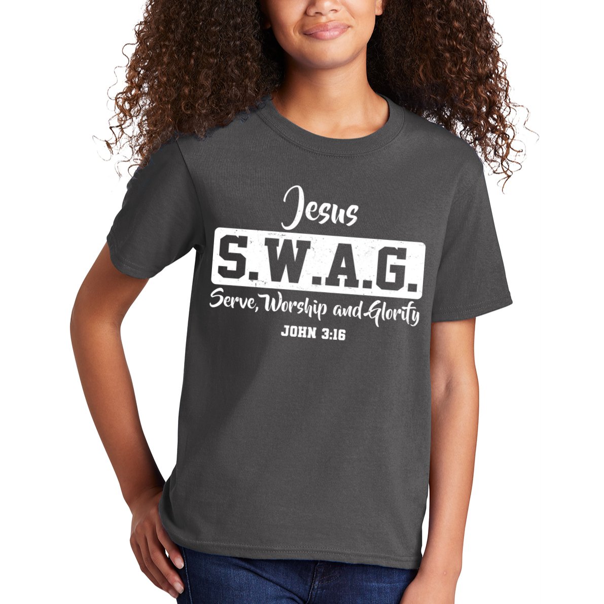 Jesus SWAG Serve Worship And Glorify John 3:16 Kids T-Shirt