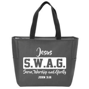 Jesus SWAG Serve Worship And Glorify John 3:16 Zip Tote Bag