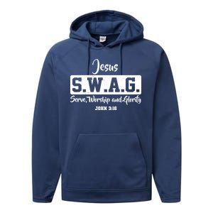 Jesus SWAG Serve Worship And Glorify John 3:16 Performance Fleece Hoodie