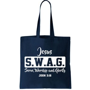 Jesus SWAG Serve Worship And Glorify John 3:16 Tote Bag