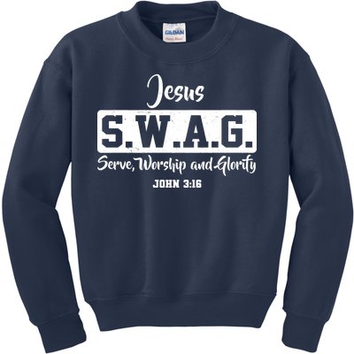 Jesus SWAG Serve Worship And Glorify John 3:16 Kids Sweatshirt