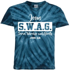 Jesus SWAG Serve Worship And Glorify John 3:16 Kids Tie-Dye T-Shirt