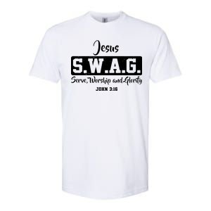 Jesus SWAG Serve Worship And Glorify John 3:16 Softstyle CVC T-Shirt