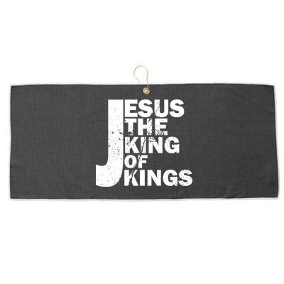 Jesus The Kings of Kings Large Microfiber Waffle Golf Towel