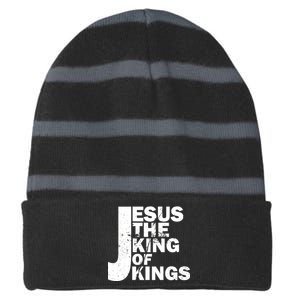 Jesus The Kings of Kings Striped Beanie with Solid Band