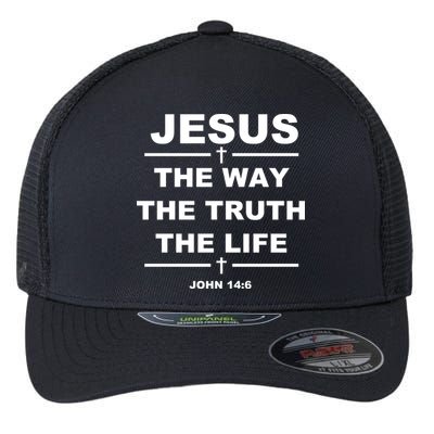 Jesus the way the truth the life Flexfit Unipanel Trucker Cap
