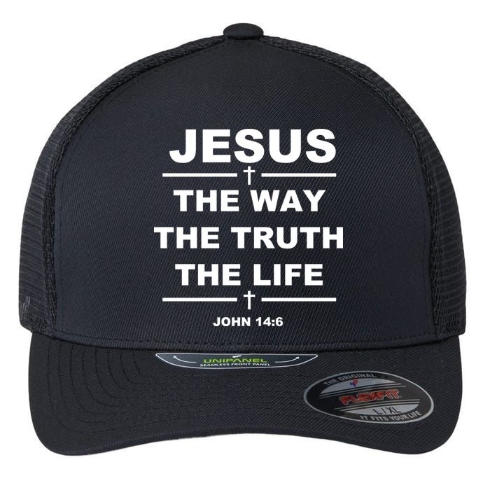 Jesus the way the truth the life Flexfit Unipanel Trucker Cap