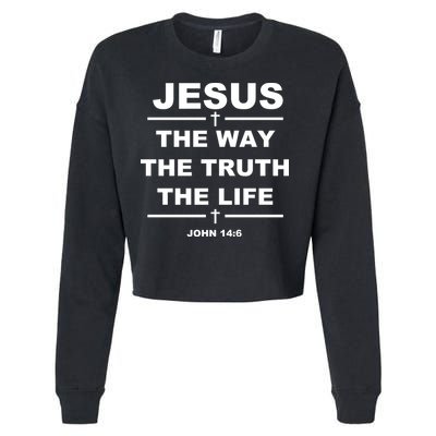 Jesus the way the truth the life Cropped Pullover Crew