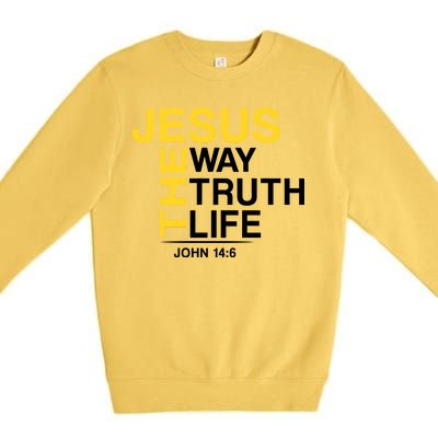 Jesus The Way Truth Life John 14:6 Premium Crewneck Sweatshirt