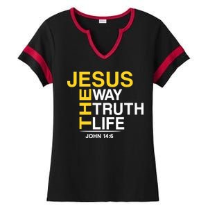 Jesus The Way Truth Life John 14:6 Ladies Halftime Notch Neck Tee