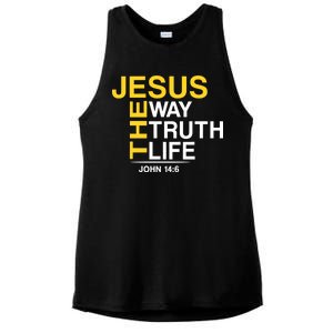 Jesus The Way Truth Life John 14:6 Ladies PosiCharge Tri-Blend Wicking Tank