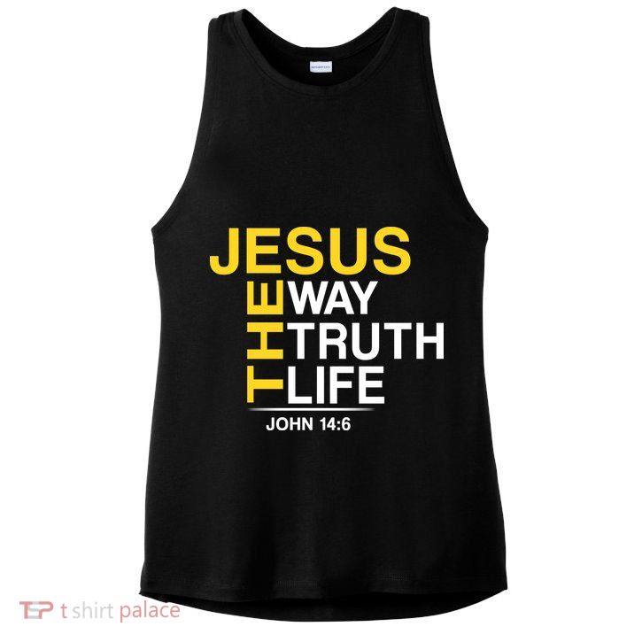 Jesus The Way Truth Life John 14:6 Ladies PosiCharge Tri-Blend Wicking Tank