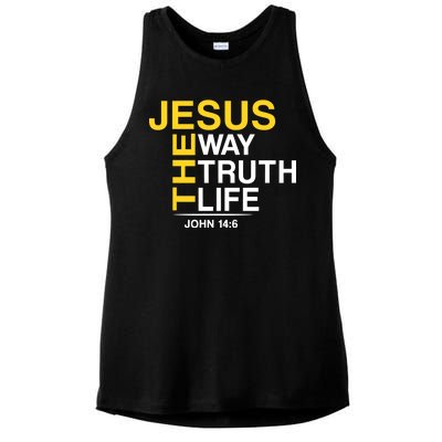 Jesus The Way Truth Life John 14:6 Ladies PosiCharge Tri-Blend Wicking Tank