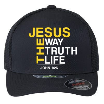 Jesus The Way Truth Life John 14:6 Flexfit Unipanel Trucker Cap