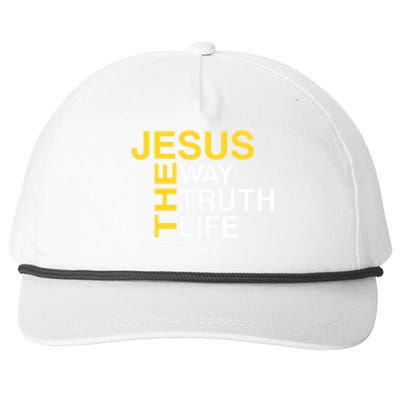 Jesus The Way Truth Life John 14:6 Snapback Five-Panel Rope Hat