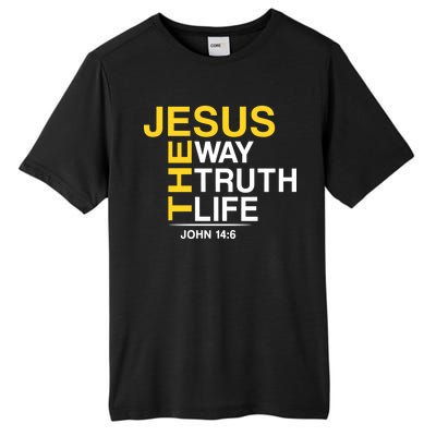 Jesus The Way Truth Life John 14:6 Tall Fusion ChromaSoft Performance T-Shirt