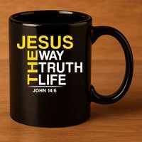 Jesus The Way Truth Life John 14:6 11oz C Handle Ceramic Mug