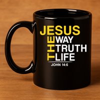 Jesus The Way Truth Life John 14:6 11oz C Handle Ceramic Mug